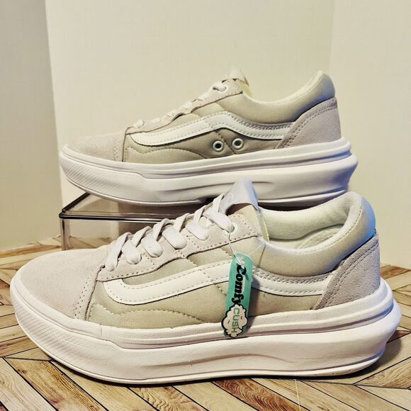 VANS Old Skool Overt Plus CC M 6 W 7.5 Sneakers Gray White ComfyCush VN0A7Q5ELGX